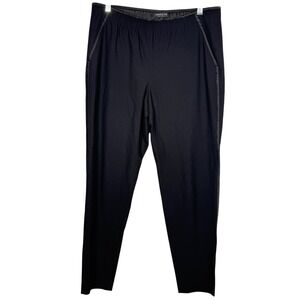 Lafayette 148 Black Pull On Tapered Pants Size Small Elastic Waist 27.5" Inseam